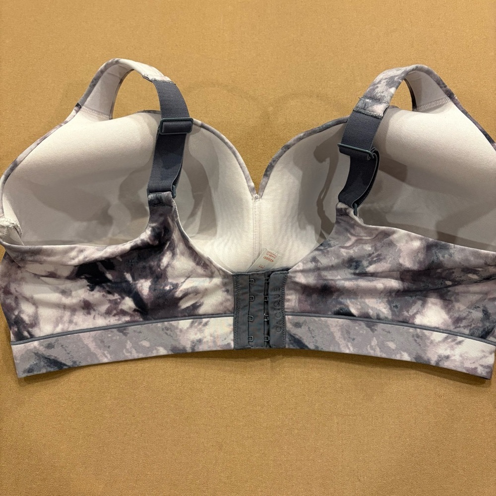 Cacique Lightly Lined No Wire Bra Black White Grey Tie Dye Size 42DDD - Picture 5 of 9